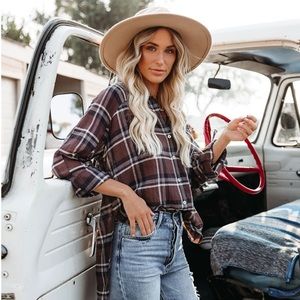 Vick Plaid Button Down Top